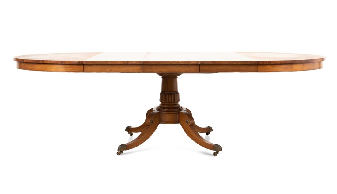 REGENCY STYLE MAHOGANY DINING TABLE & THREE LEAVES (1 of 7)