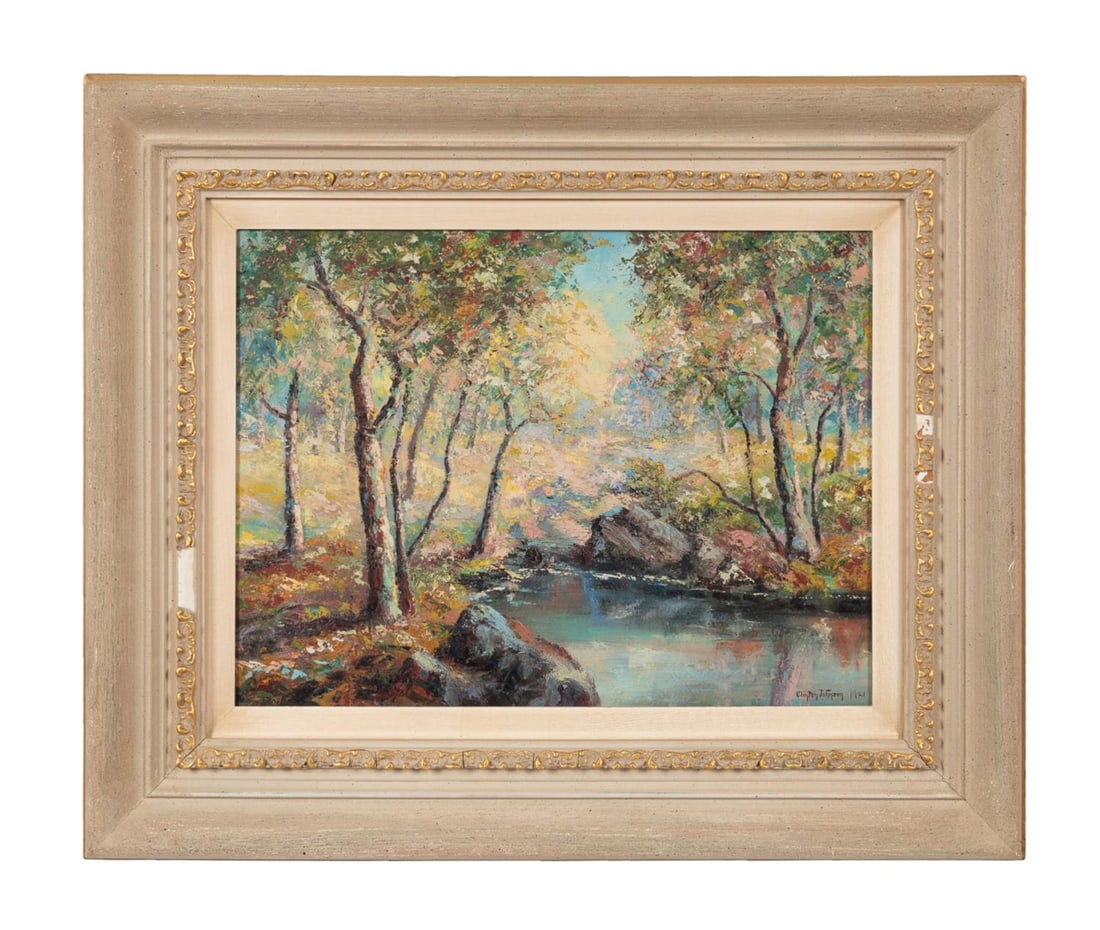 CLINTON JOHNSON, MOUNTAIN RIVER LANDSCAPE 1921 O/B (1 of 5)