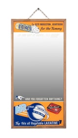 PERIOD TUMS ADVERTISING PHARMACY MIRRORED SIGN