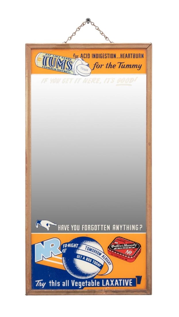 PERIOD TUMS ADVERTISING PHARMACY MIRRORED SIGN (1 of 4)