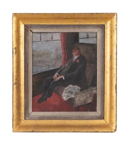 MANNER OF RUSKIN SPEAR, SEATED GENTLEMAN O/B