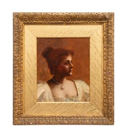 E. 20TH C. ENGLISH SCHOOL PORTRAIT OF A BEAUTY O/C