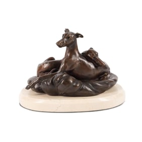 D.L. ENGLE, TWO GREYHOUNDS, BRONZE, 16/25