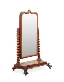 19TH C. ENGLISH VICTORIAN MAHOGANY CHEVAL MIRROR