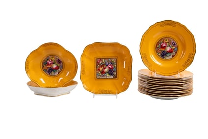 15PC SPODE PARTIAL DESSERT SERVICE, C. 1904-1955