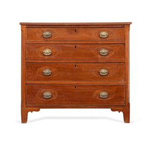19TH C. AMERICAN SHERATON FOUR DRAWER CHEST