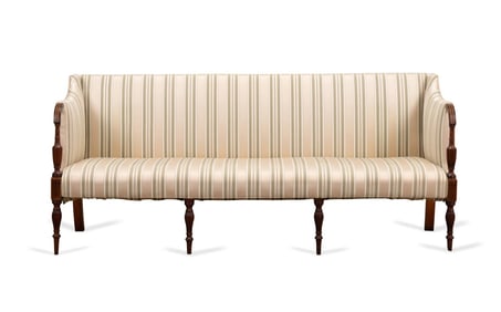 19TH C. AMERICAN SHERATON INLAID SOFA