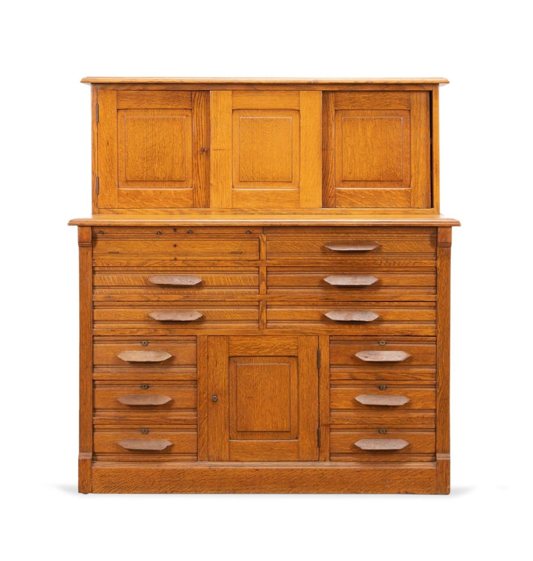 AMERICAN OAK DENTAL OR MEDICAL CABINET, C. 1900 (1 of 6)