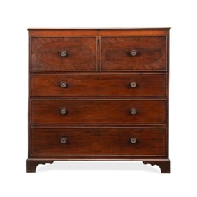 BRITISH MAHOGANY SHERATON STYLE SECRETAIRE CHEST