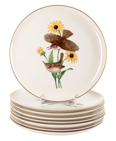 SET OF 8 MENABONI AMERICAN SONG BIRDS PLATES