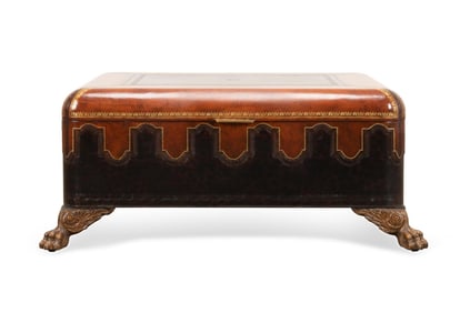 MAITLAND-SMITH TWO TONE LEATHER COCKTAIL TABLE