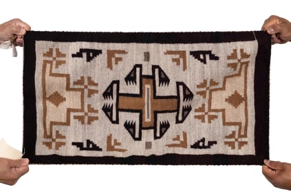 DAN FOGHORN NAVAJO HAND WOVEN TWO GREY HILLS RUG