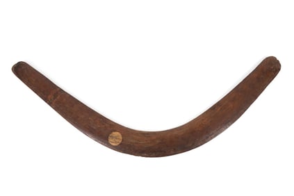 VINTAGE WOOD CARVED ABORIGINAL STYLE BOOMERANG