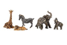 6PCS JAY STRONGWATER ANIMAL FIGURINES W/ ELEPHANTS