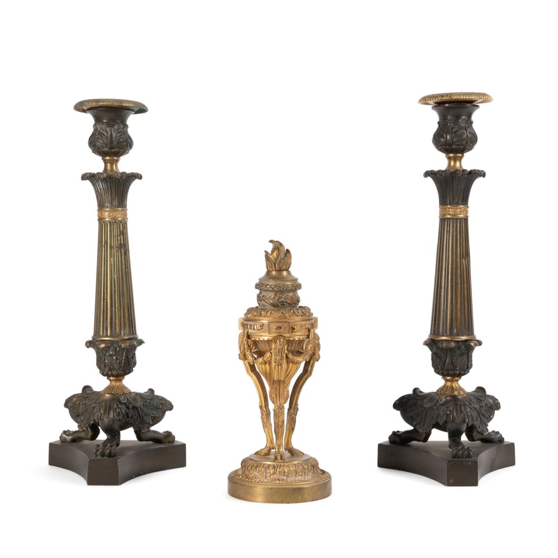 THREE FRENCH GILT BRONZE TABLE ARTICLES (1 of 7)