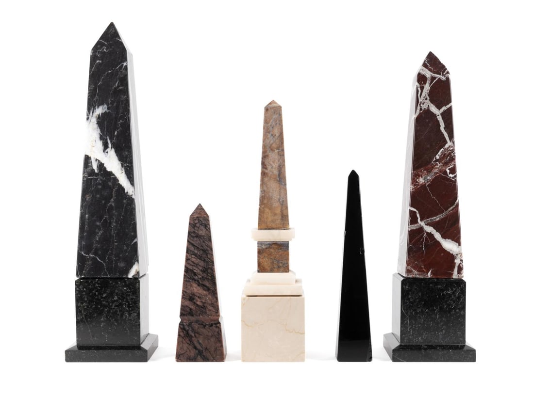 5 GRAND TOUR STYLE OBELISKS WITH 3 SEPARATE STANDS (1 of 8)