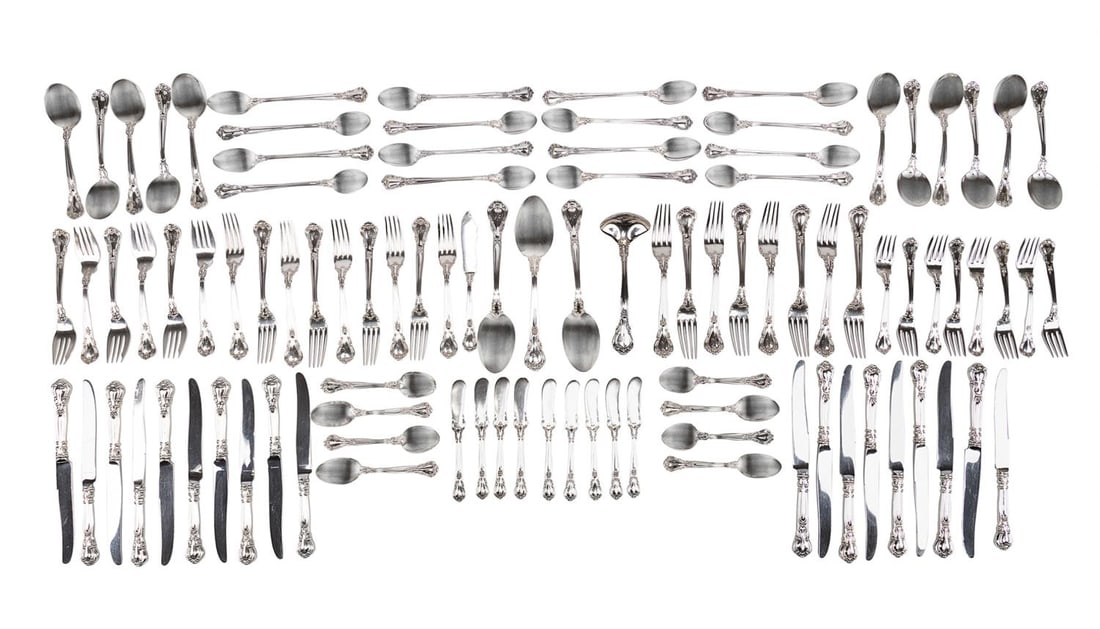 99PC GORHAM 'CHANTILLY' STERLING FLATWARE (1 of 8)