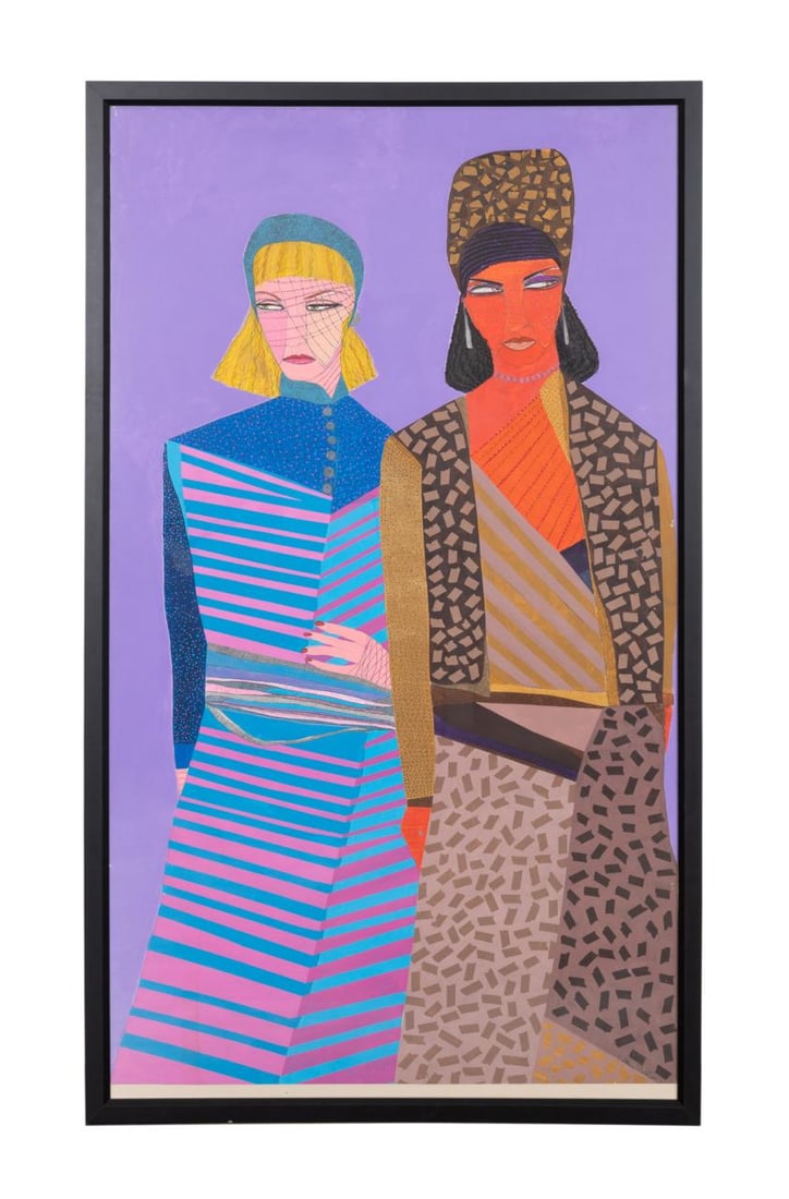 R. TILLOTSON PINK & ORANGE FEMALE PORTRAIT MM/P (1 of 5)