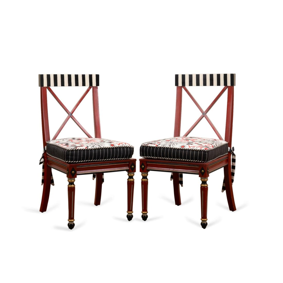 PAIR MACKENZIE-CHILDS 'MARYLEBONE' SIDE CHAIRS (1 of 8)