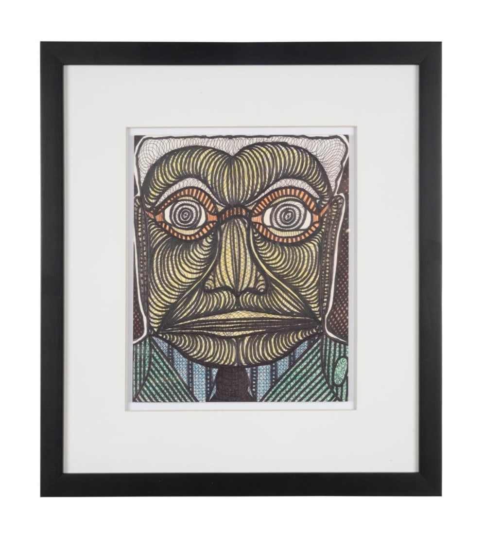 TED GORDON, PORTRAIT, INK AND MIXED MEDIA, 1997 (1 of 4)