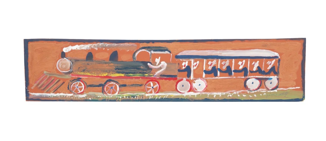 JIMMIE LEE SUDDUTH, TRAIN W/ FIGURES FOLK ART MM/B (1 of 6)