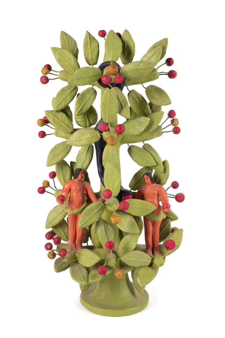 MEXICAN SCHOOL FOLK ART SCULPTURE OF ADAM & EVE (1 of 7)