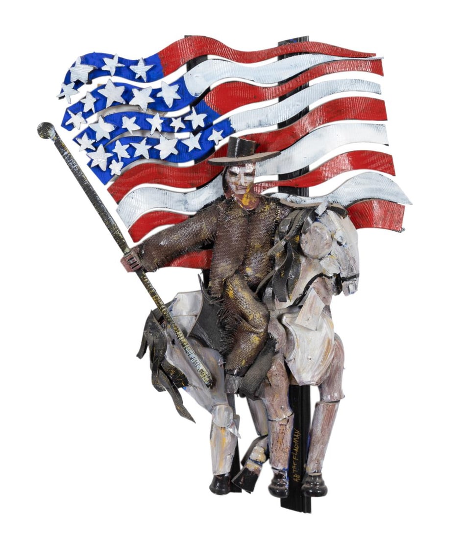 AB THE FLAGMAN MIXED MEDIA FIGURAL FOLK ART (1 of 5)