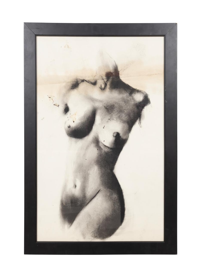 TODD MURPHY, CHARCOAL STUDY OF A NUDE WOMAN: Todd Murphy (American 1962-2020). Untitled - Study of a Nude Woman', charcoal on paper, apparently unsigned. Framed. Provenance: From the Private Collection of Greyson Sidorski, Atlanta, Georgia; acqu