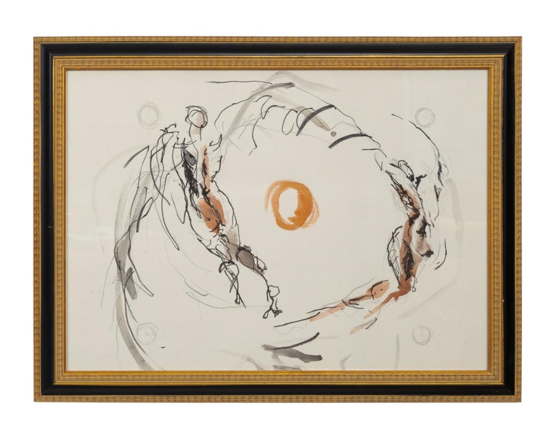 TODD MURPHY, FIGURE IN MOTION SKETCH, MM/P: Todd Murphy (American 1962-2020). Untitled - Figure in Motion, watercolor and mixed media on paper, apparently unsigned. Framed. Provenance: From the Private Collection of Greyson Sidorski, Atlanta, G