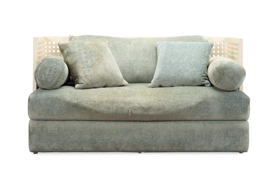 JOHN SALADINO BRENTANO UPHOLSTERED 'TRELLIS' SOFA (1 of 5)