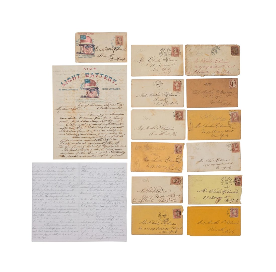 11 CIVIL WAR LETTERS W/ENVELOPES NIM'S ARTILLERY (1 of 20)