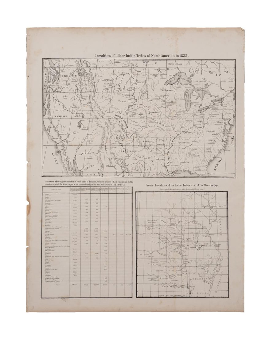 LOCALITIES OF ALL INDIAN TRIBES MAPS 1833 MCKENNY (1 of 3)