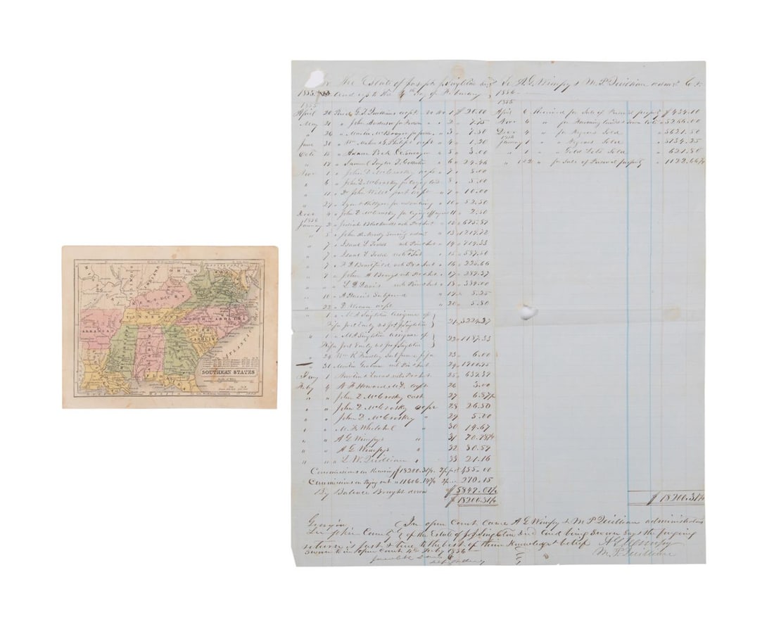 TWO ANTEBELLUM LEDGERS W/ SLAVES & GOLD LOTS (1 of 4)