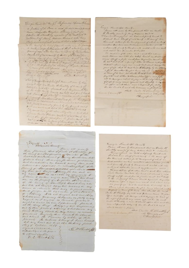 FOUR ANTEBELLUM SLAVE RELATED FAMILY DOCUMENTS (1 of 4)