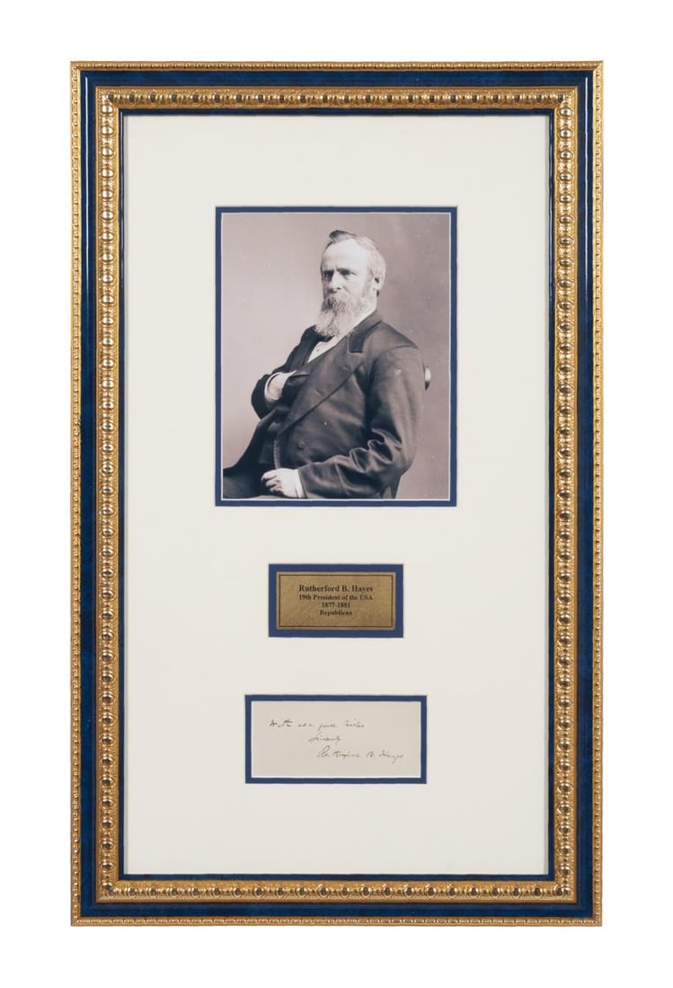 RUTHERFORD B. HAYES HANDWRITTEN NOTE SIGNED & COA (1 of 5)