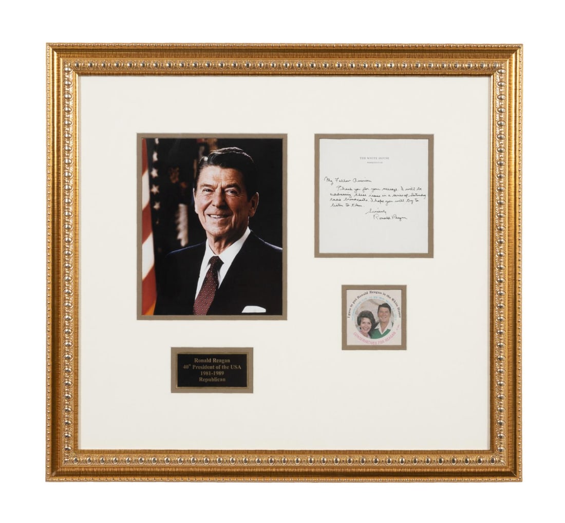 RONALD REAGAN HAND WRITTEN & SIGNED LETTER FRAMED (1 of 6)