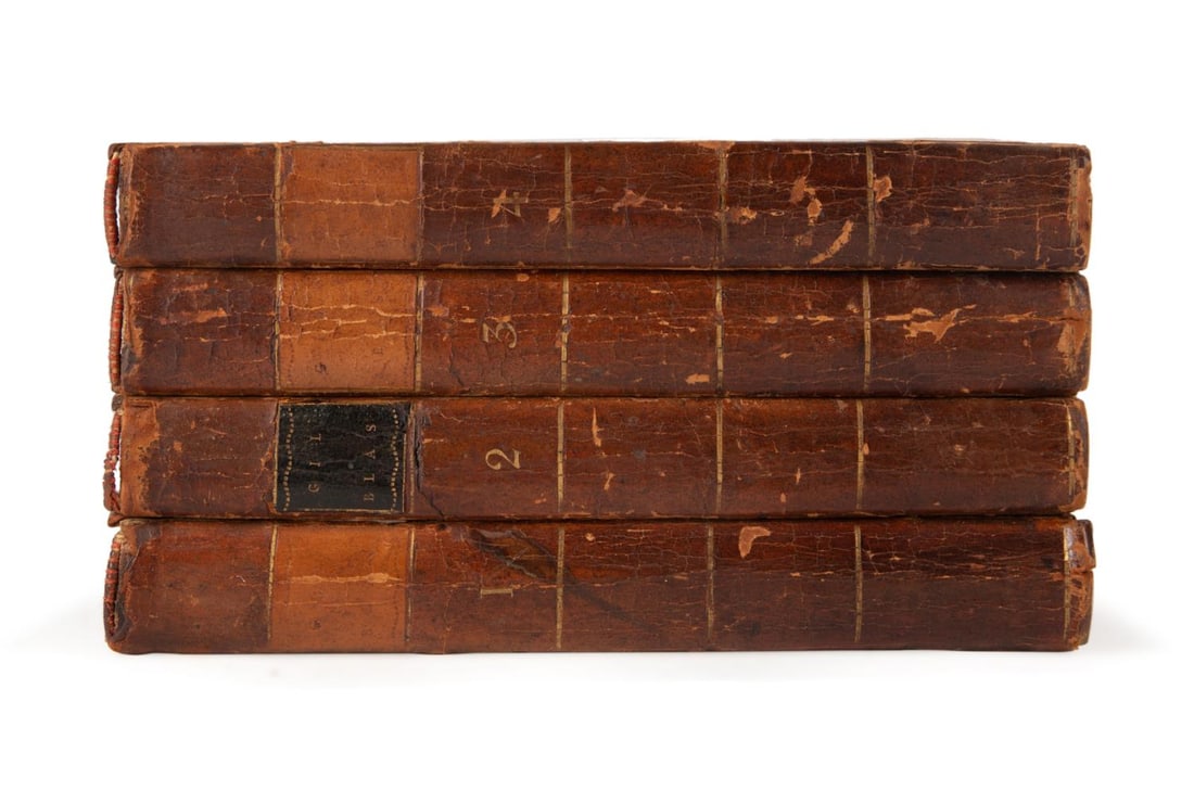 4VOL ALAIN RENE LESAGE, GIL BLAS, PRINTED 1789 (1 of 8)