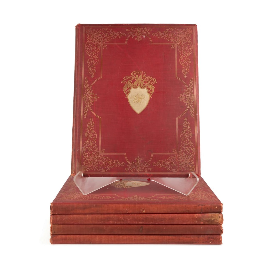 5VOL THE GREAT OPERAS BY BUEL 1899 RED GILT COVERS (1 of 19)