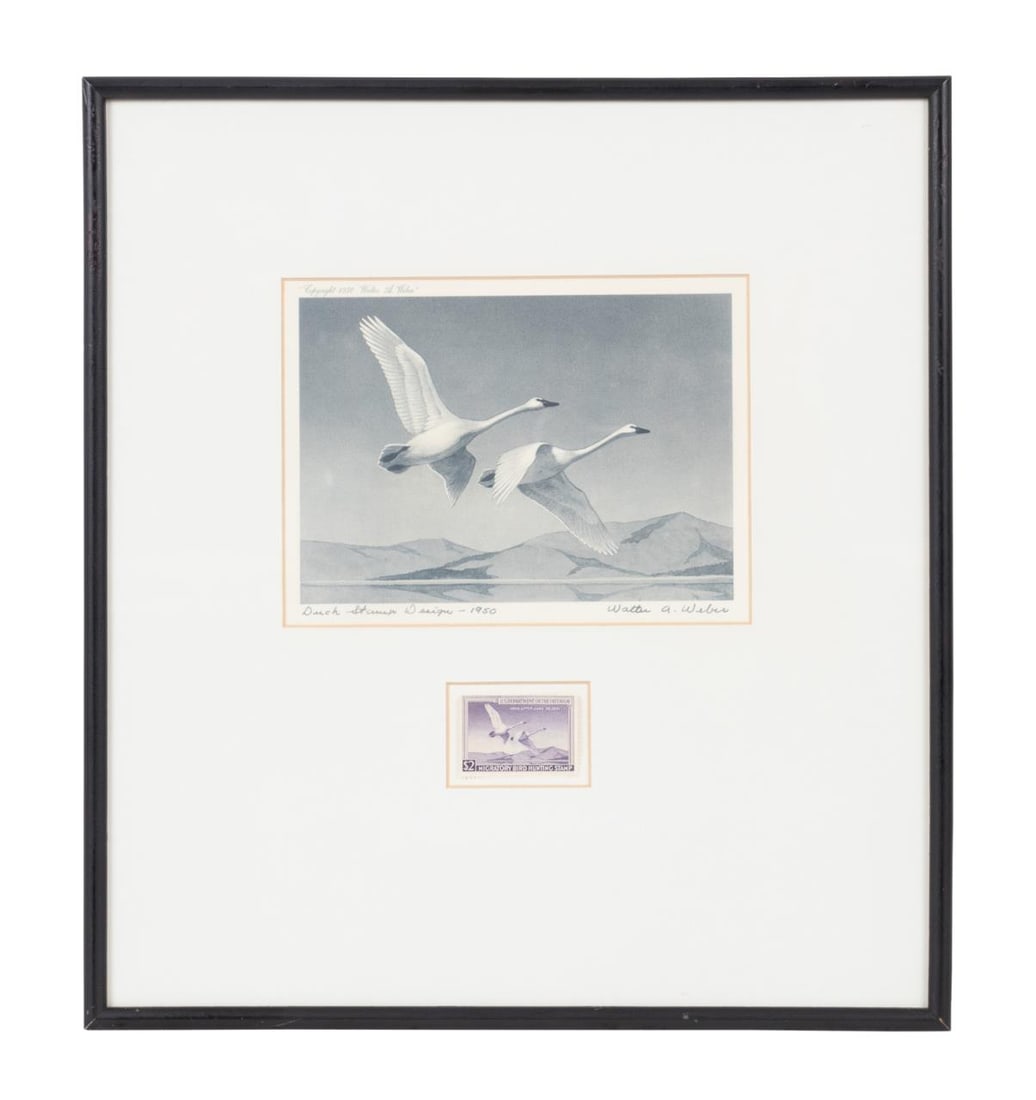 1950 FEDERAL DUCK STAMP PRINT AND STAMP IN FRAME (1 of 8)