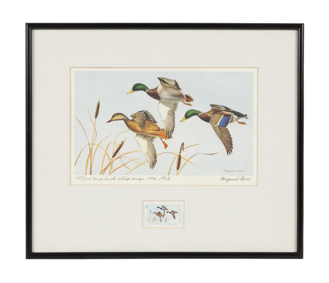 1972 IOWA STATE DUCK STAMP PRINT WITH STAMP FRAMED (1 of 7)