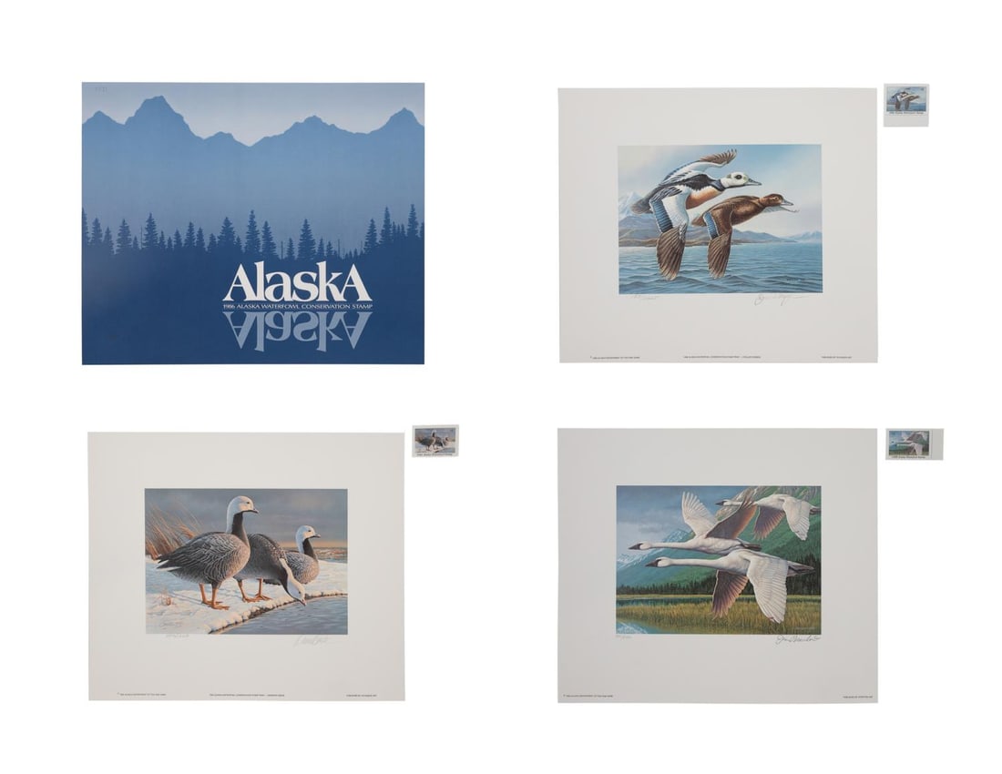 23 ALASKA STATE DUCK STAMP PRINTS W/STAMP 1985-07 (1 of 20)
