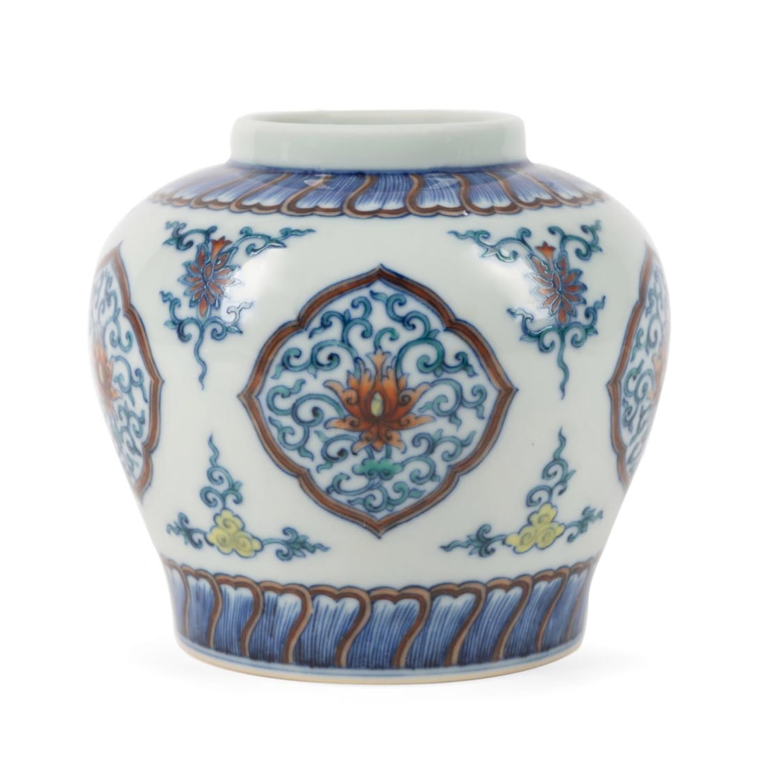 CHINESE DOUCAI JARLETTE, MARKED (1 of 6)