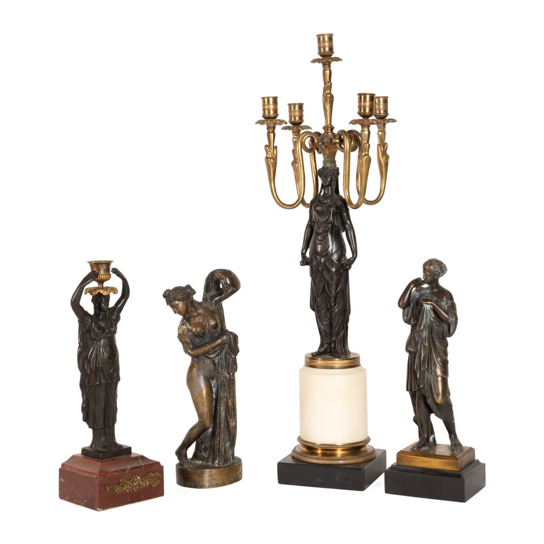 FOUR 19TH C. CLASSICAL BRONZE TABLE ARTICLES (1 of 9)