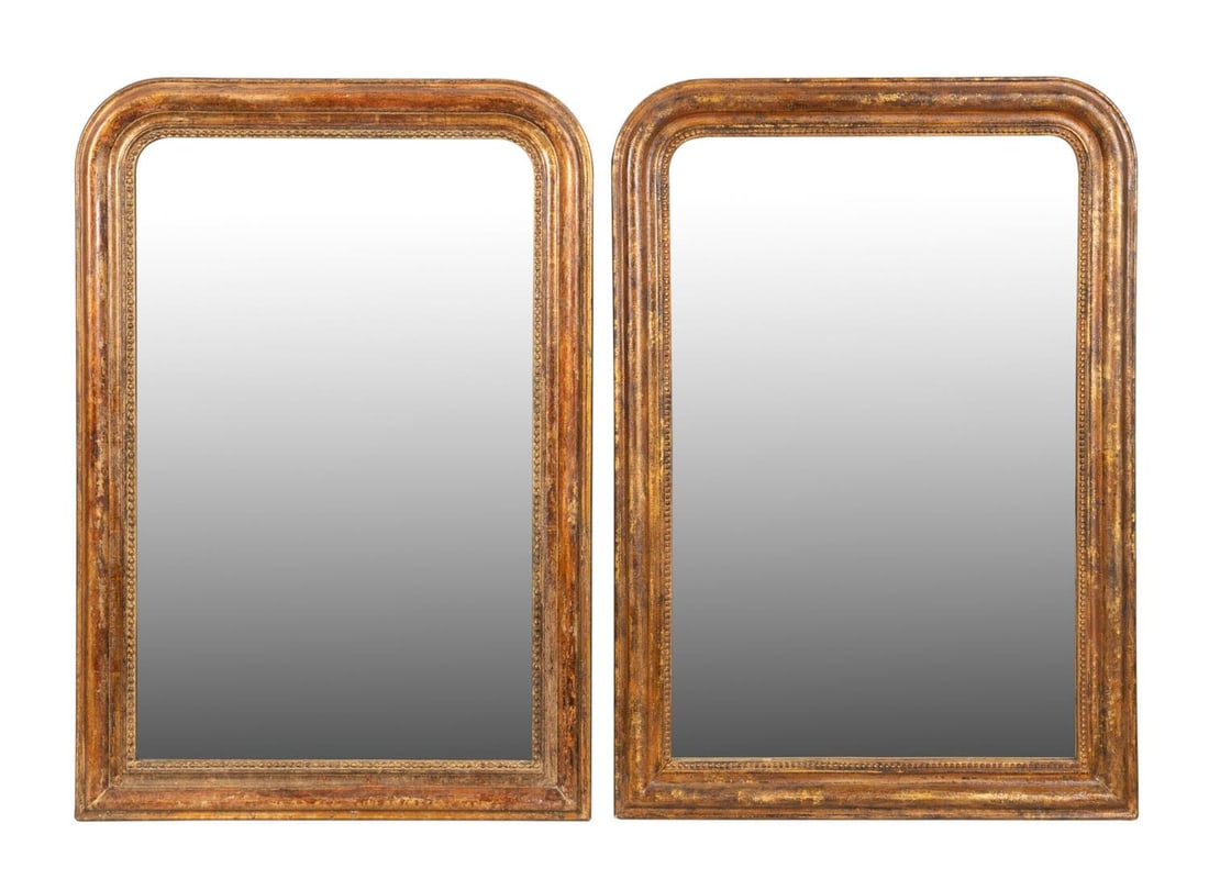 TWO 19TH C. LOUIS PHILIPPE STYLE GILTWOOD MIRRORS (1 of 4)