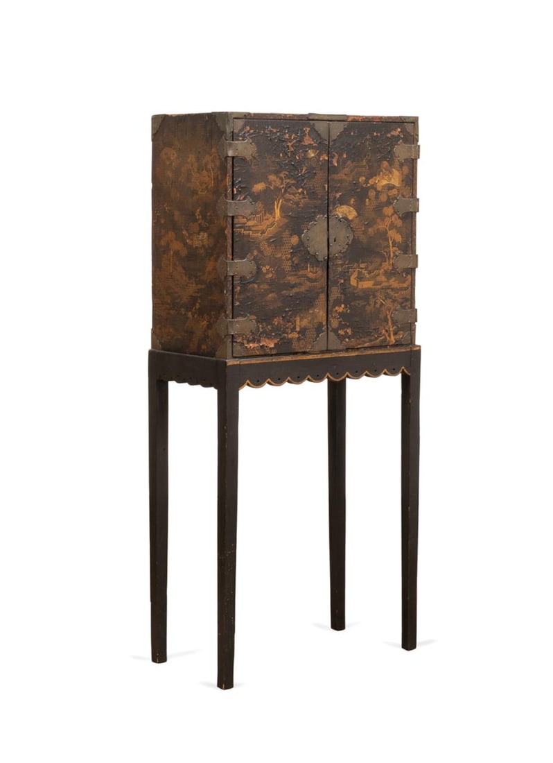 18TH C. JAPANESE EXPORT CABINET ON LATER STAND (1 of 9)
