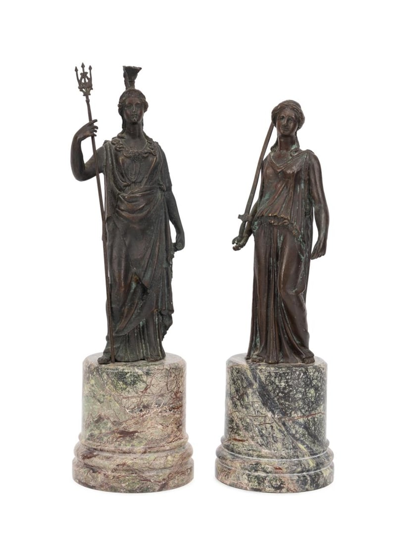 PAIR 19TH C. CONTINENTAL GRAND TOUR BRONZE FIGURES (1 of 7)