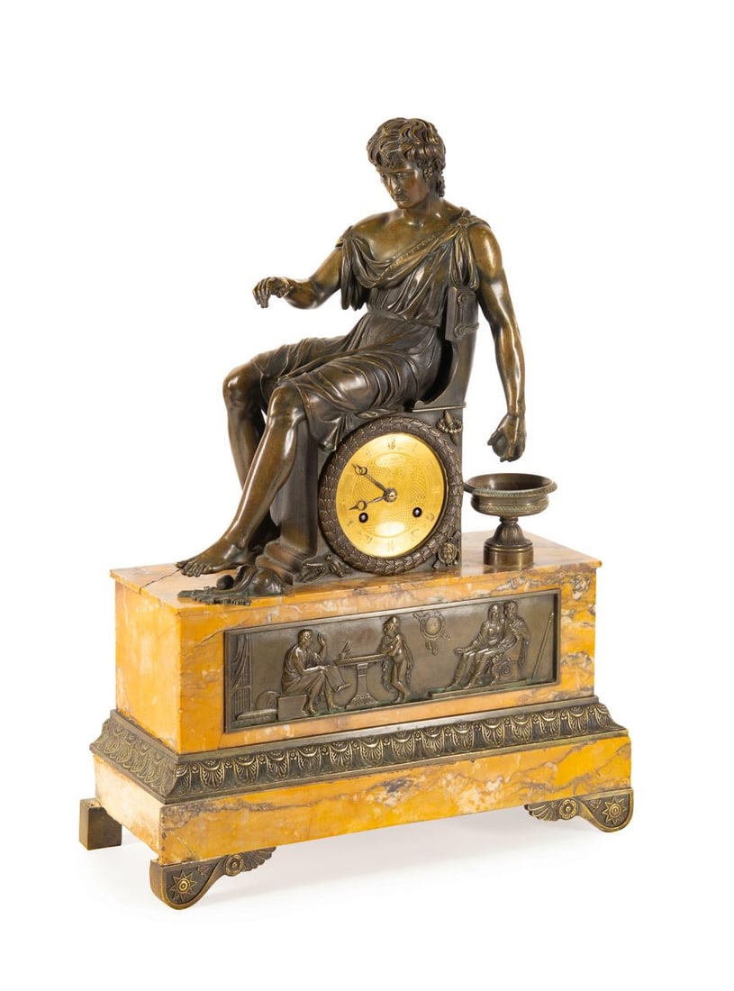 19TH C. EMPIRE ALEXANDER THE GREAT MANTEL CLOCK (1 of 12)