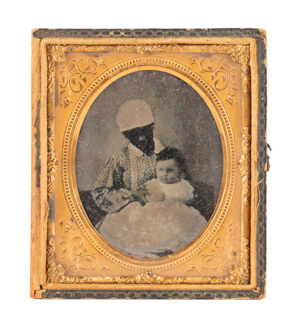 AFRICAN AMERICAN WOMAN AND WHITE CHILD AMBROTYPE (1 of 2)