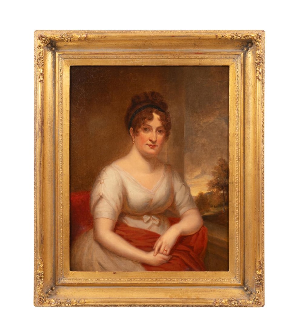 E. 19TH C. ENGLISH SCHOOL PORTRAIT OF LADY, O/C (1 of 4)