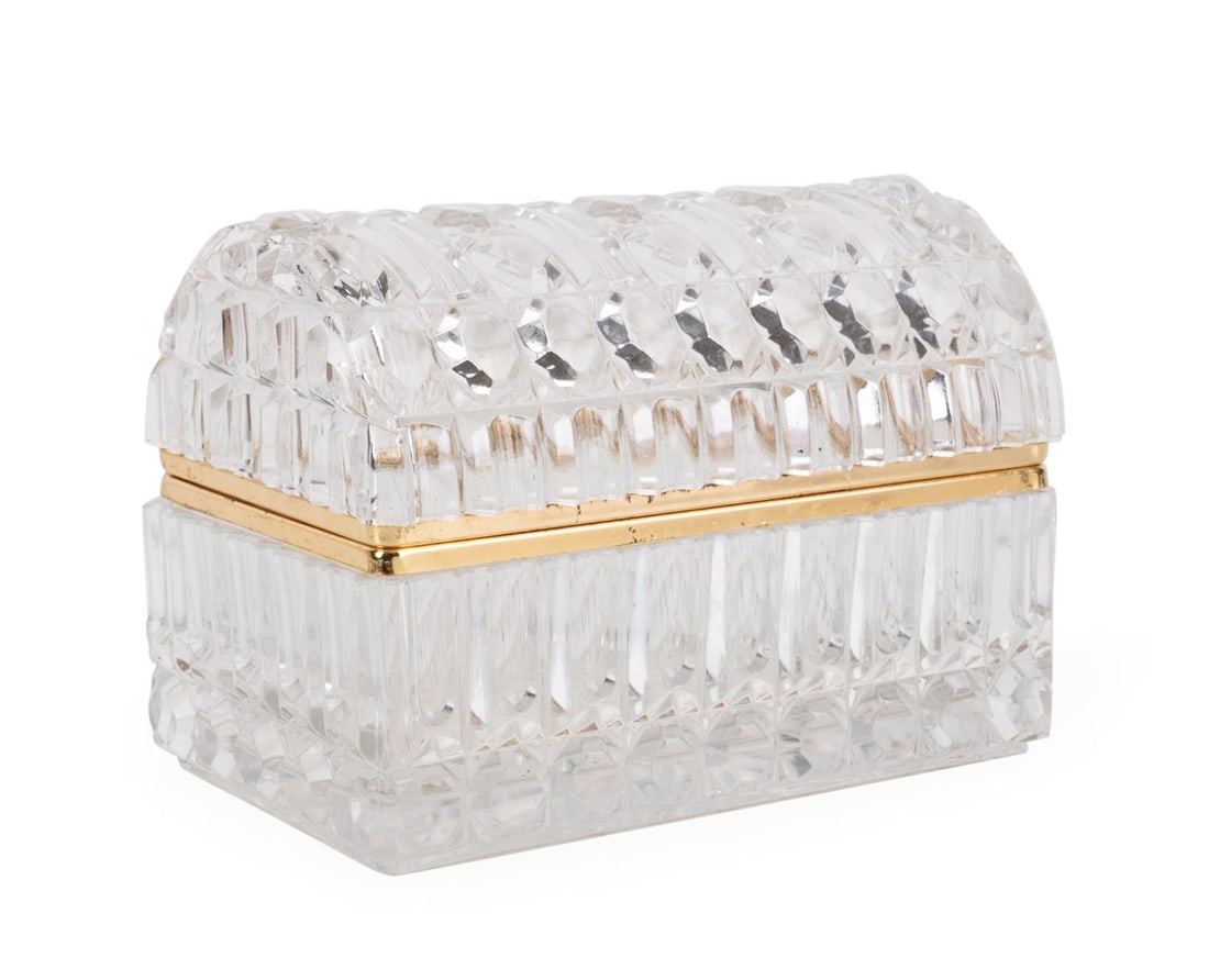 NEOCLASSICAL STYLE CUT GLASS AND GILT VANITY BOX (1 of 7)